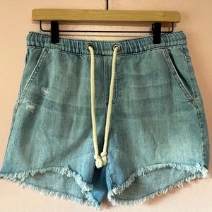 Aerie Jean Shorts Drawstring Elastic Band Size Small